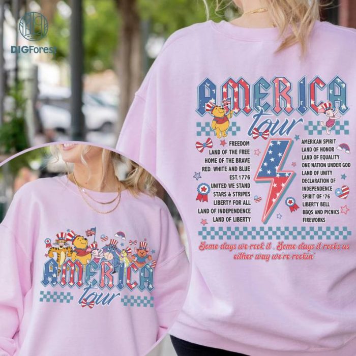 Disney Winnie The Pooh America Tour Shirt, Disneyland 4Th Of July Shirt, 1776 Independence Day Shirt, America Tour Shirts, America 1776 Shirts