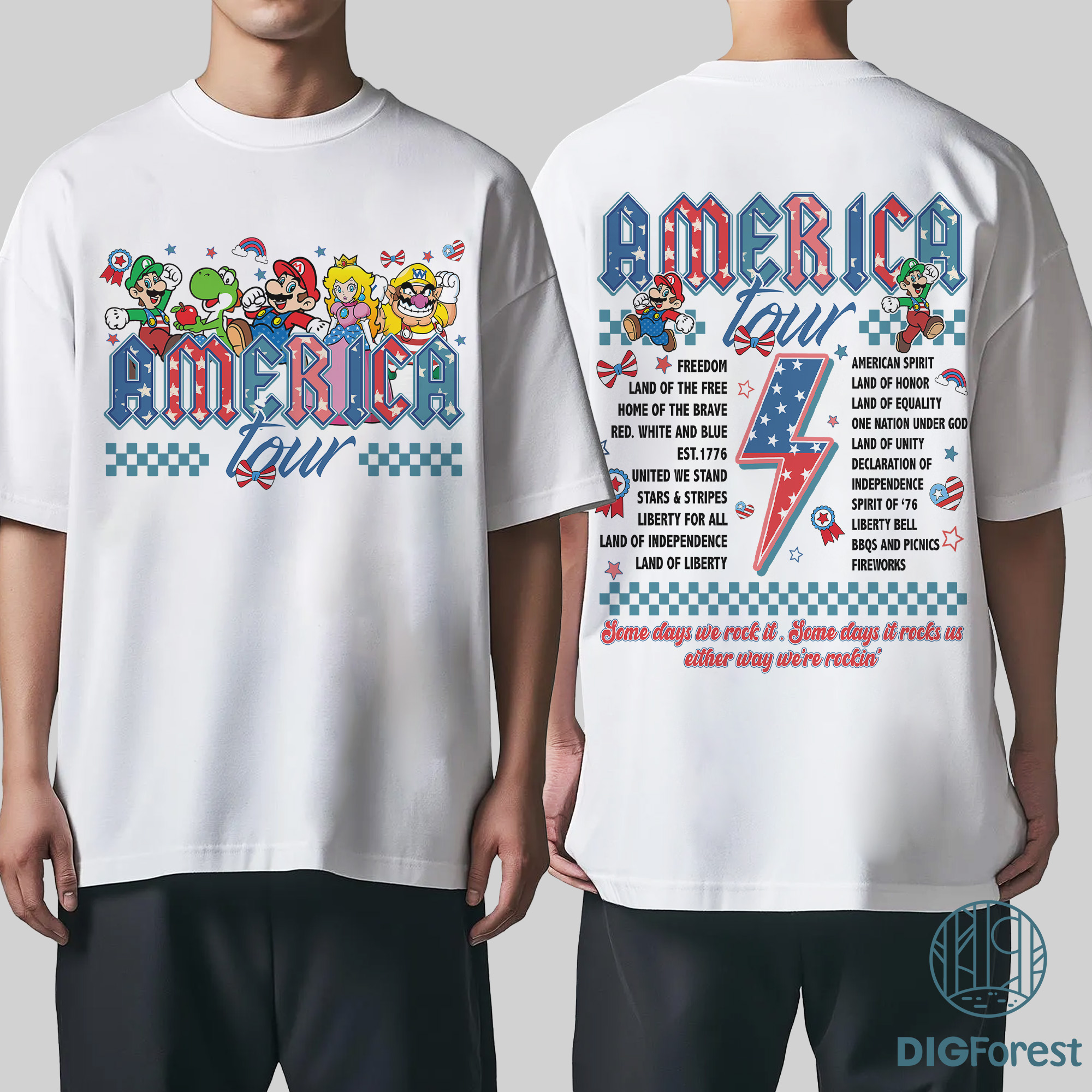 Super Mario America Tour Shirt - 1776 Independence Day Tee | Disneyland 4th of July Shirt