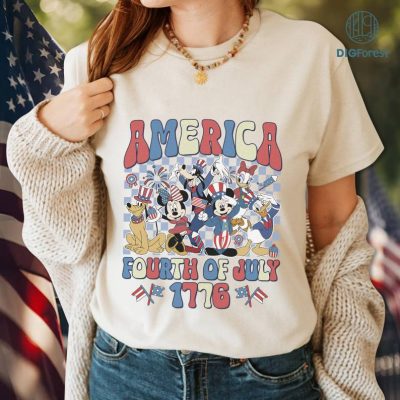 Disney Mickey and Friends Checkered Disney Happy 4th of July Shirt, Mickey and Friends America, Mickey and Friends 4th July Shirt, Disneyworld USA Shirt