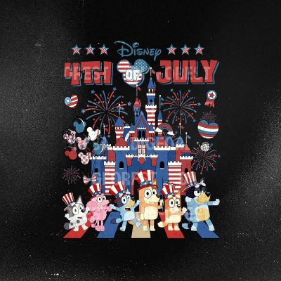 Red White Blue 4th of July Shirts - Fourth of July Cartoon & Bluey America Independence Day Tee