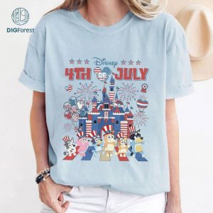 Red White Blue 4th of July Shirts, Fourth of July Cartoon Shirt, Blue Dog Shirt, Disneyworld Shirt, Bluey America Shirt, Independence Day