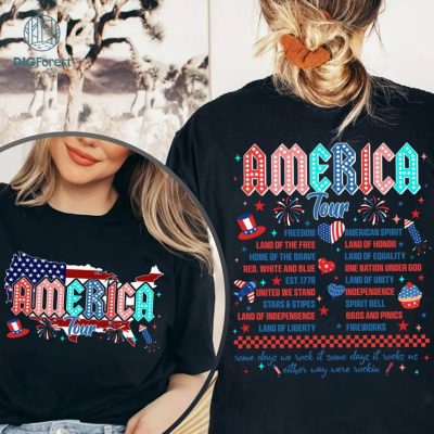 Retro America Tour Shirt, 4th of July Shirt, 1776 Independence Day Shirt, American Flag Shirt, Memorial Day Shirt, Patriotic Freedom