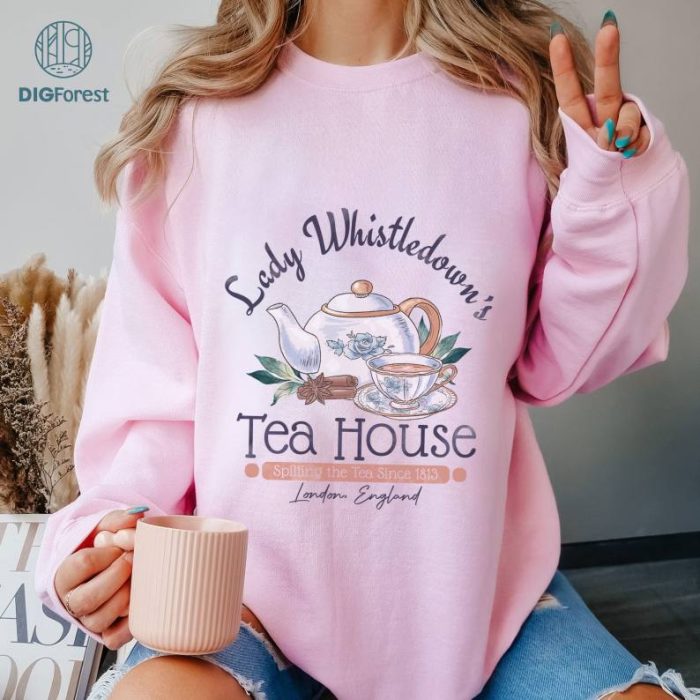 Lady Whistledown's Tea House Comfort ColorsT-Shirt, Book Lover Shirt, Bridgerton Shirt, Bridgerton Gift, Spilling The Tea Since 1813