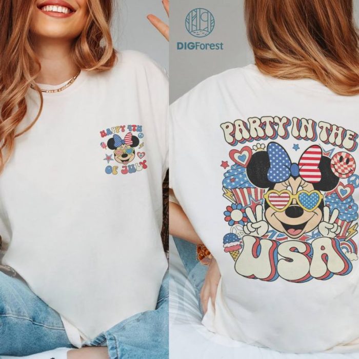 Disney Mickey and Friends Party in the USA Shirt, Minnie 4th Of July Shirt, Patriotic Shirt, Happy 4th Of July Shirt, America 1776 Shirt, Independence Day Shirt