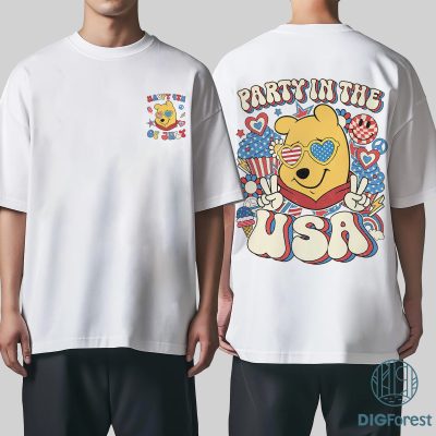 Disney Winnie the Pooh Party in the USA Shirt – 4th of July Patriotic Tee | America 1776 Independence Day Shirt