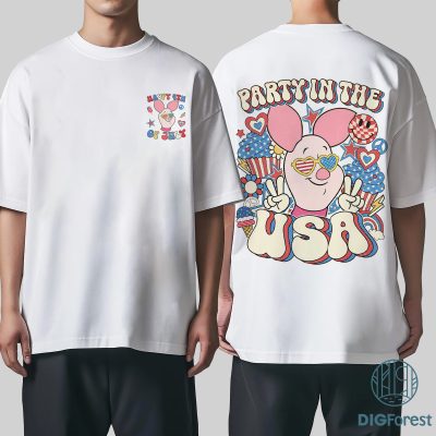 Disney Winnie the Pooh Party in the USA Shirt – Piglet 4th of July Patriotic Tee | America 1776 Independence Day Shirt