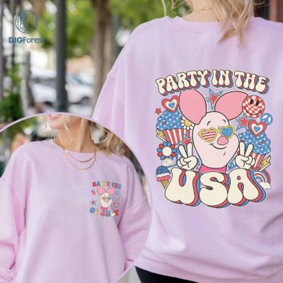 Disney Winnie The Pooh Party in the USA Shirt, Piglet 4th Of July Shirt, Patriotic Shirt, Happy 4th Of July Shirt, America 1776 Shirt, Independence Day Shirt