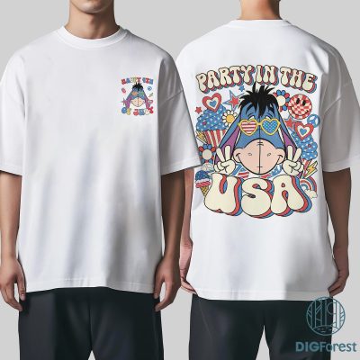 Disney Winnie the Pooh Party in the USA Shirt – Eeyore 4th of July Patriotic Tee | America 1776 Independence Day Shirt