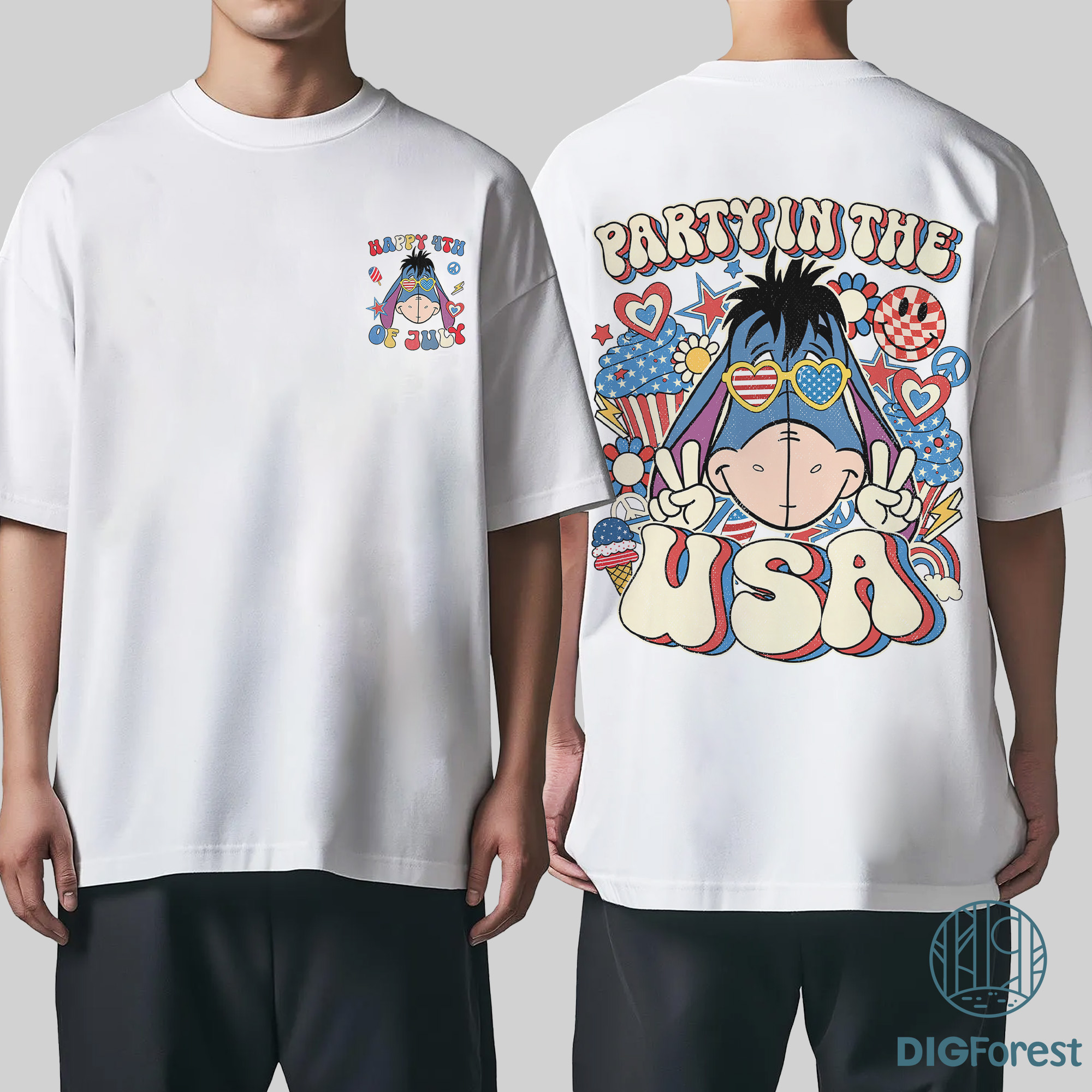 Disney Winnie the Pooh Party in the USA Shirt – Eeyore 4th of July Patriotic Tee | America 1776 Independence Day Shirt Disney Winnie the Pooh Party in the USA Shirt – Eeyore 4th of July Patriotic Tee | America 1776 Independence Day Shirt