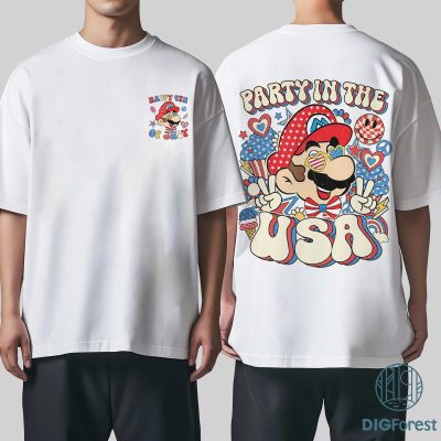Super Mario Party in the USA Shirt – Mario 4th of July Patriotic Tee | America 1776 Independence Day Shirt