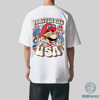 Super Mario Party in the USA Shirt – Mario 4th of July Patriotic Tee | America 1776 Independence Day Shirt