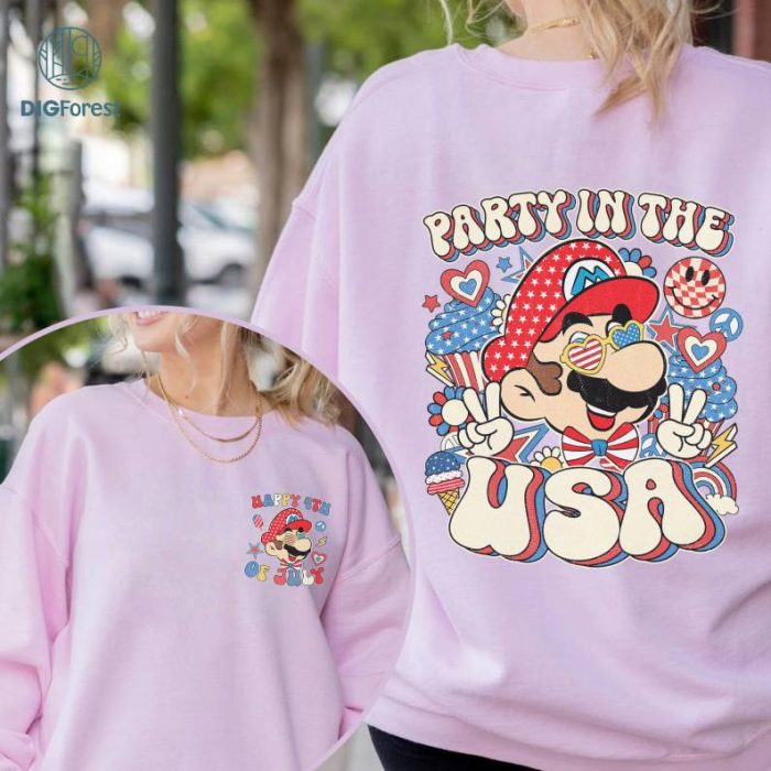 Super Mario Party In The USA Shirt, Mario 4th Of July Shirt, Patriotic Shirt, Happy 4th Of July Shirt, America 1776 Shirt, Independence Day Shirt
