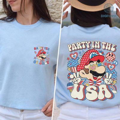 Super Mario Party In The USA Shirt, Mario 4th Of July Shirt, Patriotic Shirt, Happy 4th Of July Shirt, America 1776 Shirt, Independence Day Shirt