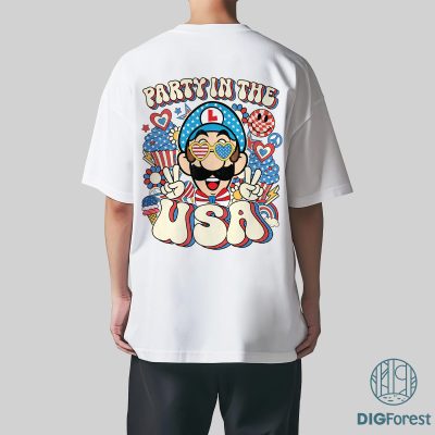 Super Mario Party in the USA Shirt – Luigi 4th of July Patriotic Tee | America 1776 Independence Day Shirt
