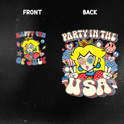 Super Mario Party in the USA Shirt - Princess Peach 4th of July Patriotic Tee | America 1776 Independence Day Shirt