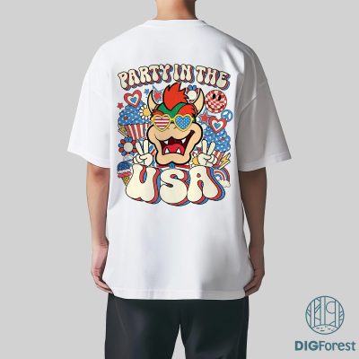 Bowser 4th of July Shirt – Super Mario Party in the USA Patriotic Tee | America 1776 Independence Day Shirt