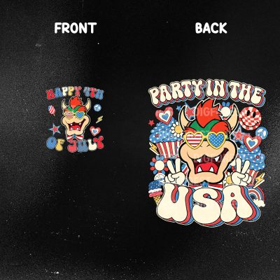Bowser 4th of July Shirt – Super Mario Party in the USA Patriotic Tee | America 1776 Independence Day Shirt