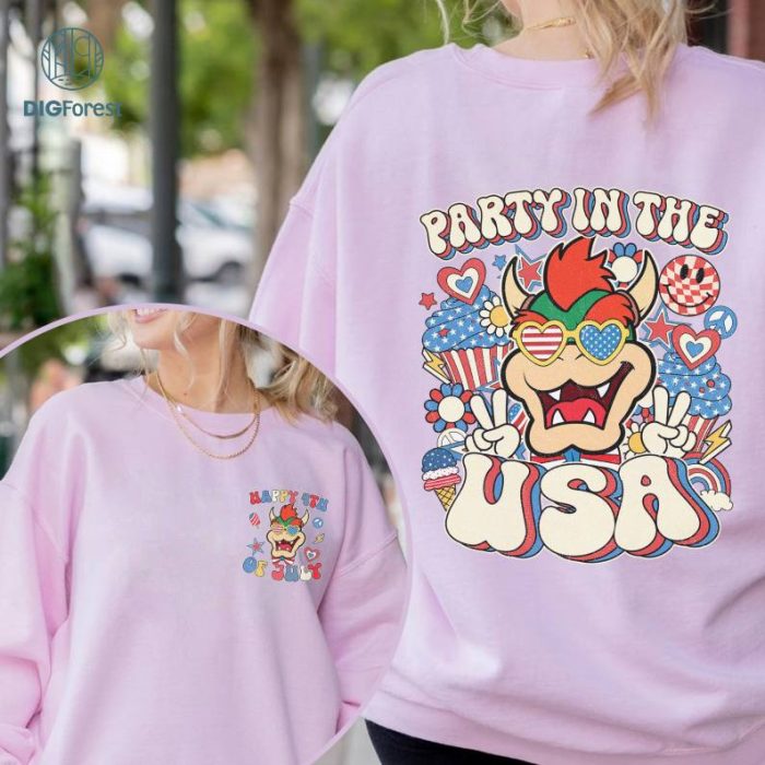 Super Mario Party In The USA Shirt, Bowser 4th Of July Shirt, Patriotic Shirt, Happy 4th Of July Shirt, America 1776 Shirt, Independence Day Shirt