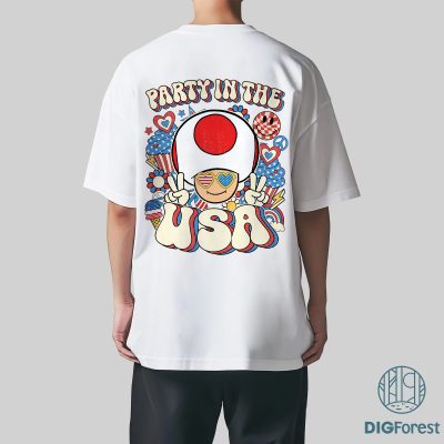 Toad 4th of July Shirt – Super Mario Party in the USA Patriotic Tee | America 1776 Independence Day Shirt