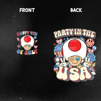 Toad 4th of July Shirt – Super Mario Party in the USA Patriotic Tee | America 1776 Independence Day Shirt