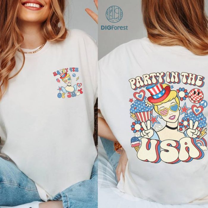 Disney Cinderella Princess Party In The USA Shirt, Cinderella 4th Of July Shirt, Patriotic Shirt, Happy 4th Of July Shirt, America 1776 Shirt, Independence Day Shirt