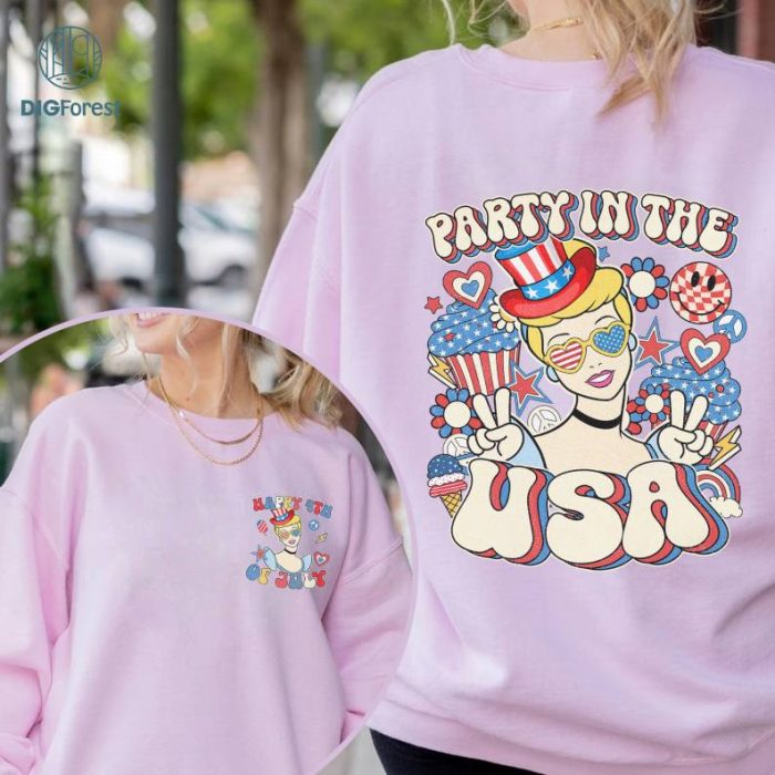 Disney Cinderella Princess Party In The USA Shirt, Cinderella 4th Of July Shirt, Patriotic Shirt, Happy 4th Of July Shirt, America 1776 Shirt, Independence Day Shirt