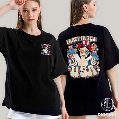 Disney Snow White Party in the USA Shirt - 4th of July Patriotic Tee | America 1776 Independence Day Shirt