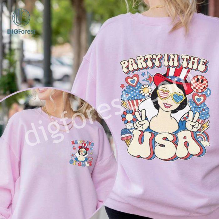 Disney Snow White Princess Party In The USA Shirt, Snow White and The Seven Dwarfs 4th Of July Shirt, Patriotic Shirt, Happy 4th Of July Shirt, America 1776 Shirt, Independence Day Shirt