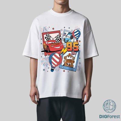 Disney Retro Cars 4th of July Shirt – Lightning McQueen Patriotic Tee | Disneyland Independence Day Shirt