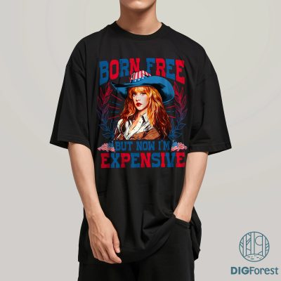Funny 4th of July Retro Tee Born – Free But Now I’m Expensive Shirt | Independence Day USA Shirt for Women