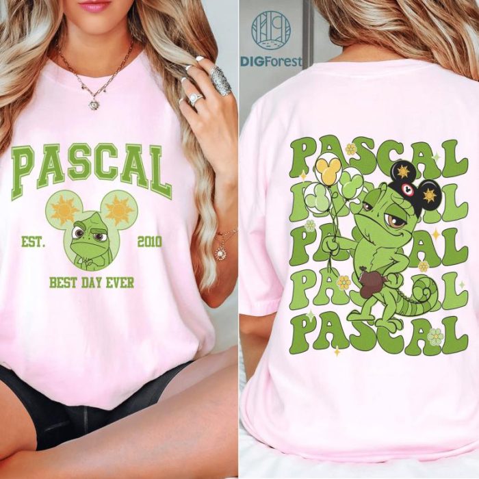 Retro Disneyland Pascal Floral Shirt, Disney Rapunzel Princess Shirt, Disneyland Tangled Shirt, Disneyworld Shirt, Disneyland Trip 2024 Shirt