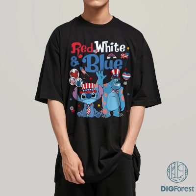 Red White Blue Disney Stitch 4th of July Shirt | Happy Independence Day Stitch Tee | Patriotic Disney Celebration Shirt
