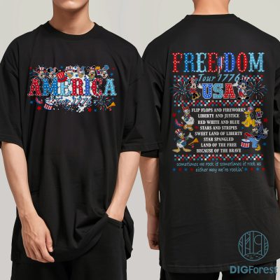 Disney Retro Mickey and Friends America Tour Shirt – 4th of July Patriotic Tee | 1776 Independence Day Shirt