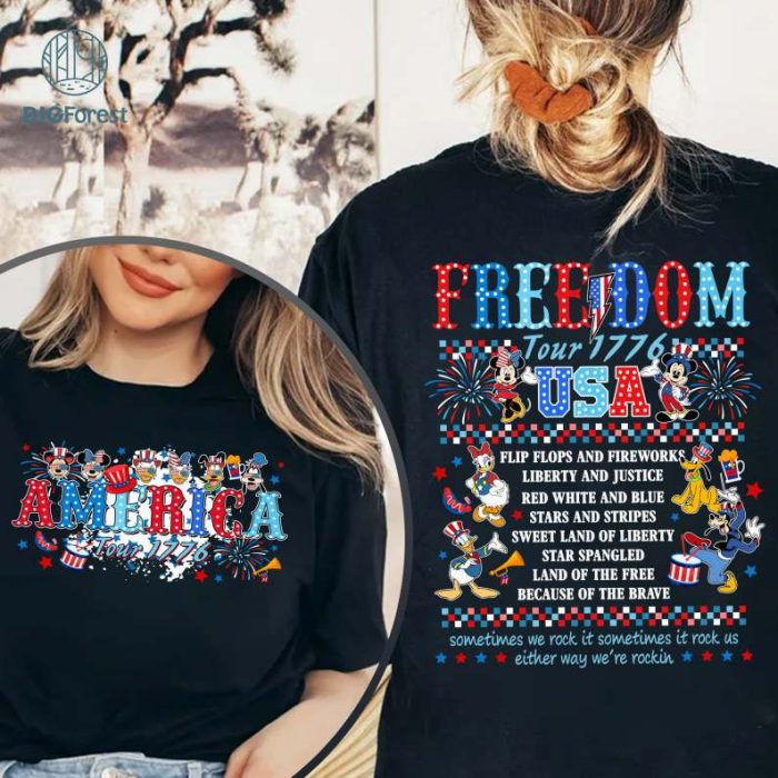 Disney Retro Mickey and Friends America Tour Shirt, Mickey and Friends 4th of July Shirt, 1776 Independence Day Shirt, American Flag Shirt, Memorial Day Shirt, Patriotic Freedom