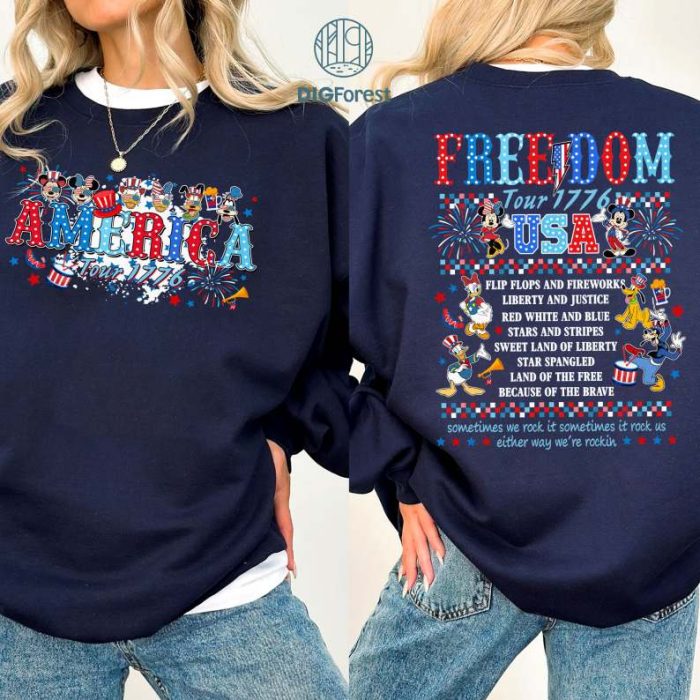 Disney Retro Mickey and Friends America Tour Shirt, Mickey and Friends 4th of July Shirt, 1776 Independence Day Shirt, American Flag Shirt, Memorial Day Shirt, Patriotic Freedom