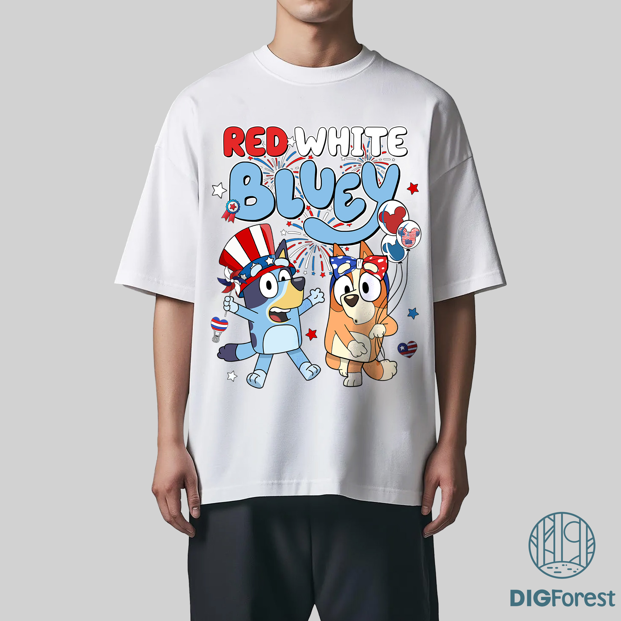 Bluey 4th of July T-Shirt – Red White Bluey Independence Day Freedom Shirt Bluey 4th of July T-Shirt – Red White Bluey Independence Day Freedom Shirt