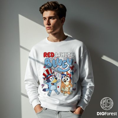 Bluey 4th of July T-Shirt – Red White Bluey Independence Day Freedom Shirt Bluey 4th of July T-Shirt – Red White Bluey Independence Day Freedom Shirt