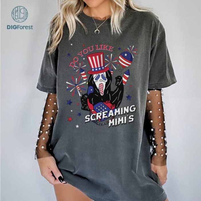 Horror Screaming Scream Movie Ghostface Shirt, Horror Screaming 4th of July Shirt, Horror Independence Day Shirt, Do You Like Screaming Mimi Shirt