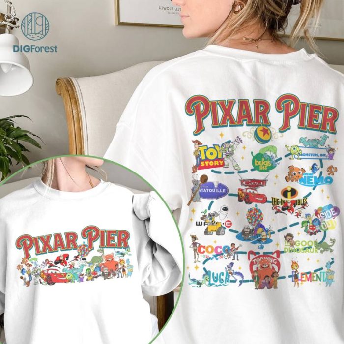 Vintage Disneyland Pixar Pier Shirt, Disney Pixar Movie Shirt, Disneyland Shirt, Family Matching Shirt, Pixar Fest Shirt, Pixar Pier Shirt