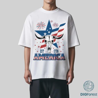 Western 4th of July Cowboy Shirt – Country USA Patriotic Independence Day Tee