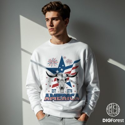 Western 4th of July Cowboy Shirt – Country USA Patriotic Independence Day Tee