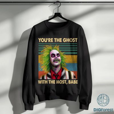 Ghost With The Most Shirt | Vintage Beetlejuice Lover T-Shirt | Killer Character Halloween Hoodie | Horror Movie Fan Gift
