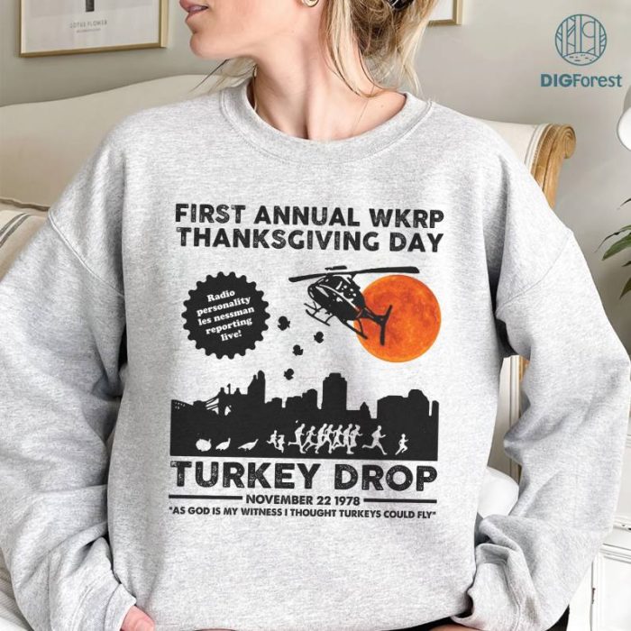 First Annual WKRP Thanksgiving Day Turkey Drop T-Shirt, Funny Thanksgiving Shirt, Gift For Thanksgiving Outfit, Cool Thanksgiving Shirt