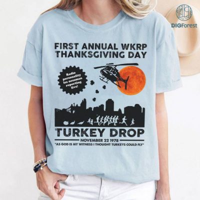 First Annual WKRP Thanksgiving Day Turkey Drop T-Shirt, Funny Thanksgiving Shirt, Gift For Thanksgiving Outfit, Cool Thanksgiving Shirt
