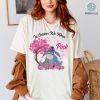 In October We Wear Pink Classic TShirt, Disney Pooh Eeyore Breast Cancer Awareness Shirt, Cancer Survivor Pink Ribbon Shirt
