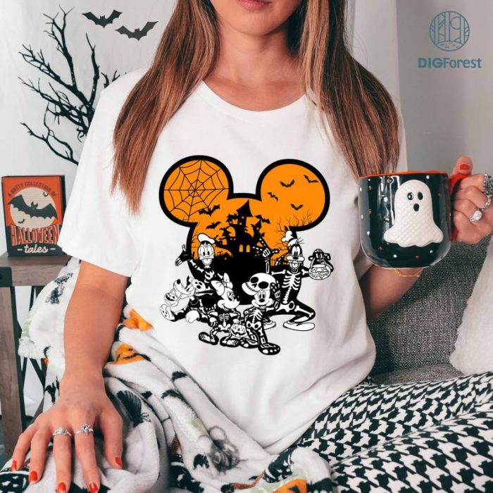 Disney Halloween Skeleton Shirt | Halloween Mickey Shirt | Mickey And Friends Halloween Tee | Magic Kingdom Characters Shirt | Mickey Skeleton
