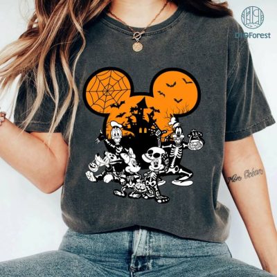 Disney Halloween Skeleton Shirt | Halloween Mickey Shirt | Mickey And Friends Halloween Tee | Magic Kingdom Characters Shirt | Mickey Skeleton