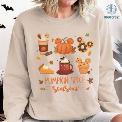 Disney Pumpkin Spice T-shirt, Disney Fall Sweatshirt, Fall Vibes Shirts, Fall Disney Vacation, Disney Halloween, Disney Matching Shirts