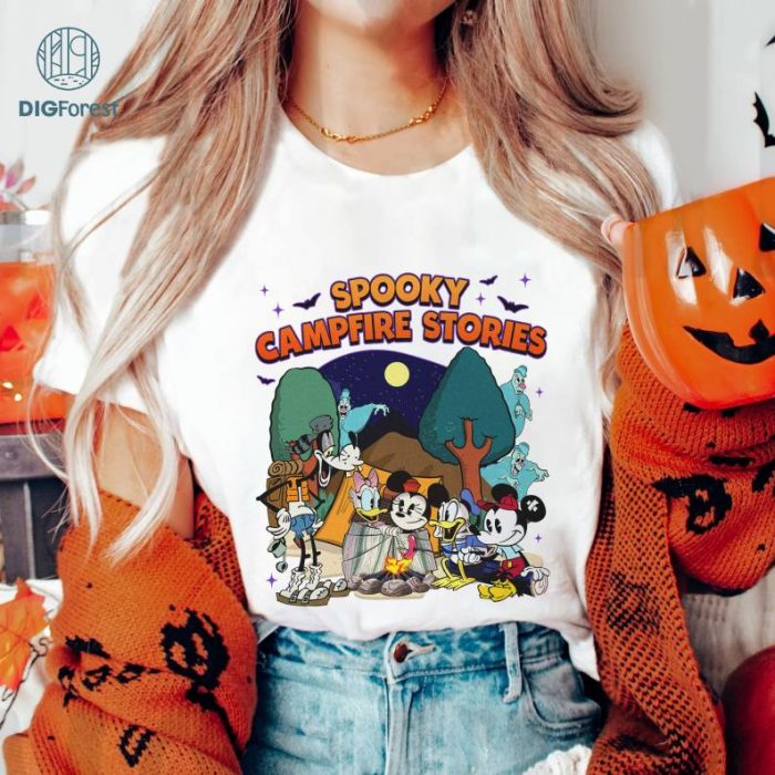 Disney Spooky Campfire Stories Shirt, Mickey And Friends Halloween Shirt, Disney Halloween Spooky Shirt, Disneyland Halloween Shirt
