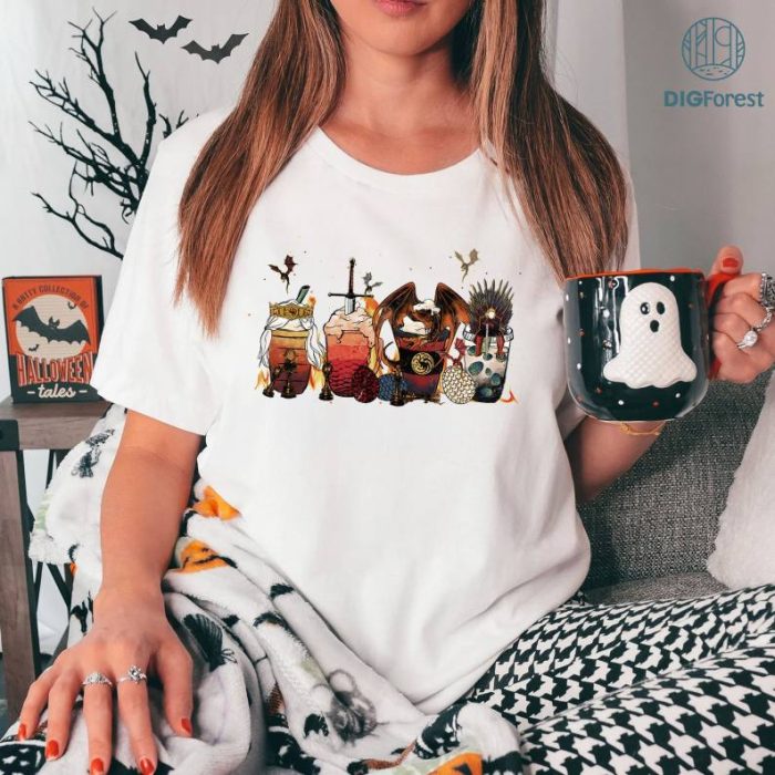 Halloween Coffee Shirt, Fall Coffee Shirt, Coffee Lover Halloween Shirt, Spooky Coffee Shirt, House Of The Dragons Fall Coffee Sweatshirt